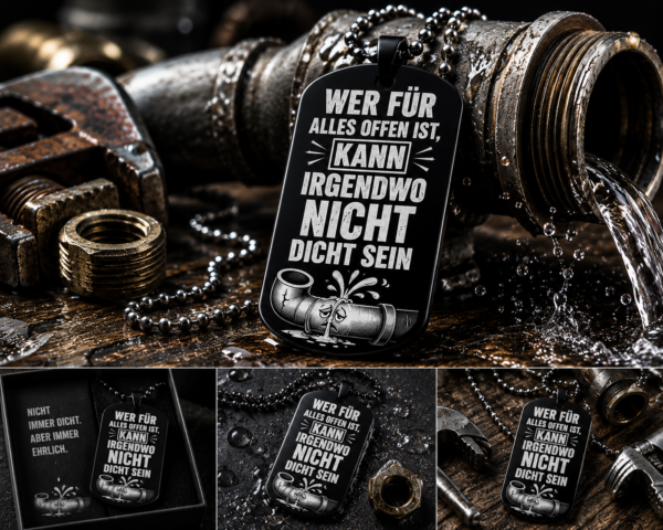 Wer für alles offen ist kann irgendwo nicht dicht sein | Lustiger Dog Tag Anhänger