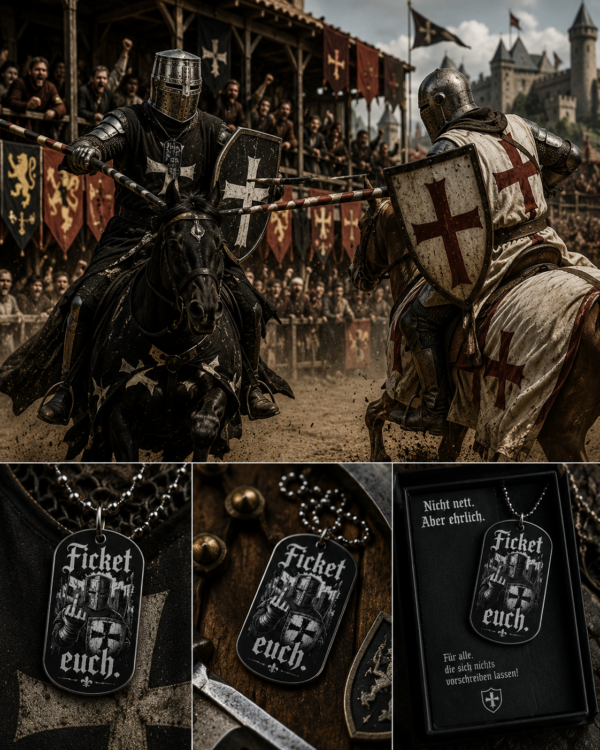 Ficket euch. Dog Tag | Ritter Anhänger für Biker, Rocker & Mittelalter Fans