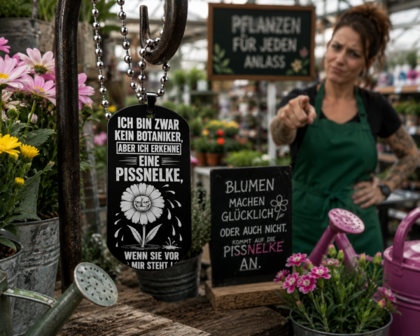 Pissnelke Dog Tag – Frecher Anhänger mit schwarzem Humor | geile-sachen.de