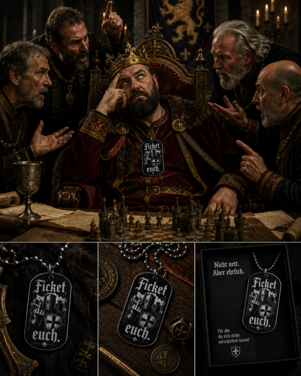 Ficket euch. Dog Tag | Ritter Anhänger für Biker, Rocker & Mittelalter Fans