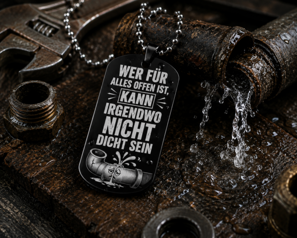 Wer für alles offen ist kann irgendwo nicht dicht sein | Lustiger Dog Tag Anhänger