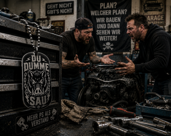 Dog Tag Du Dumme Sau | Lustiger Wildschwein Anhänger