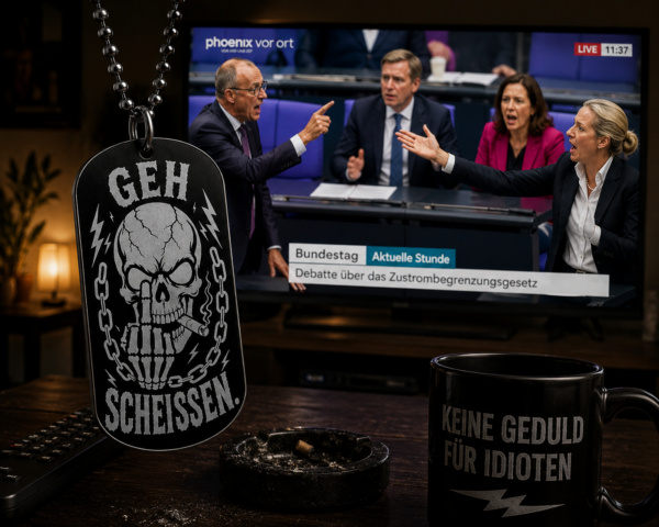 Dog Tag Geh Scheißen | Lustiger Statement Anhänger für Biker & Rocker