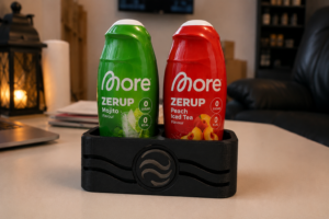 Sirupflaschenhalter aus PETG | Wandhalter für Sirupflaschen | Für More Zerup & kompatible Flaschen | 2er, 4er oder 6er | Kleben oder Schrauben